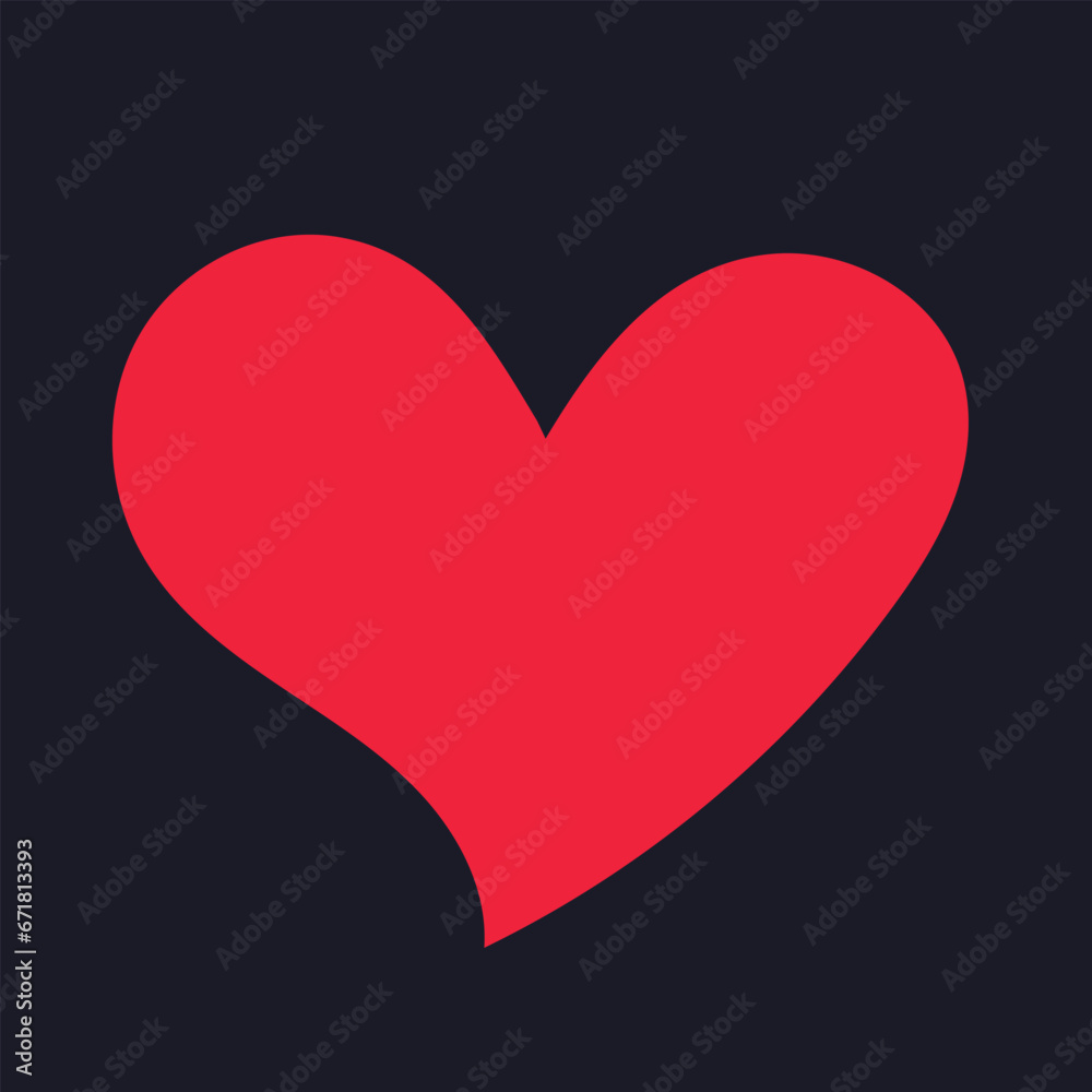 Creative Heart on Black Background. Trendy 3d Design for Happy Valentines Day. Abstract Geometric Hearts for Sale, Advertising, Web, Social Media, Poster, Banner, Cover. Vector illustration.