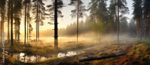 Sunrise view of a stunning forest