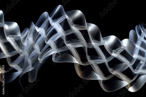 Translucent chain with varying opacities forming a pattern resembling zig zag. Generative AI photo