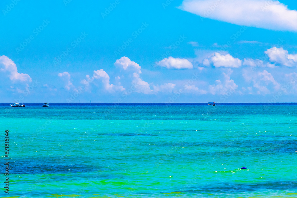Tropical Caribbean beach clear turquoise water Playa del Carmen Mexico. Tropical Caribbean beach clear turquoise water Playa del Carmen Mexico.