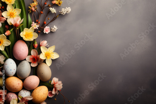 Vintage Easter Background with Copy Space