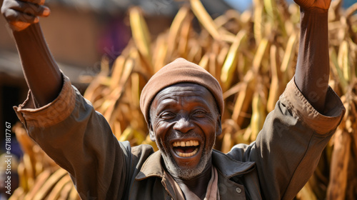 Ugandan farmer celebrates organic vanilla certification.