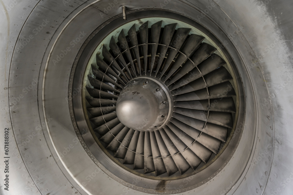 Fotografie jet engine of airplane