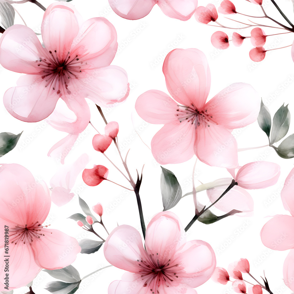 Obraz premium Floral Elegance Watercolor Patterns