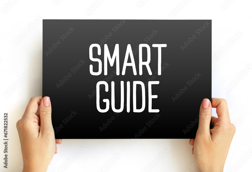 Smart Guide text on card, concept background Smart Guide text on card, concept background