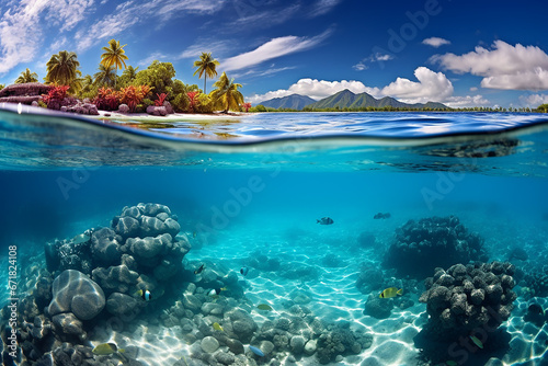 beautiful underwater scenery with various types of fish and coral reefs © Ksenia Belyaeva