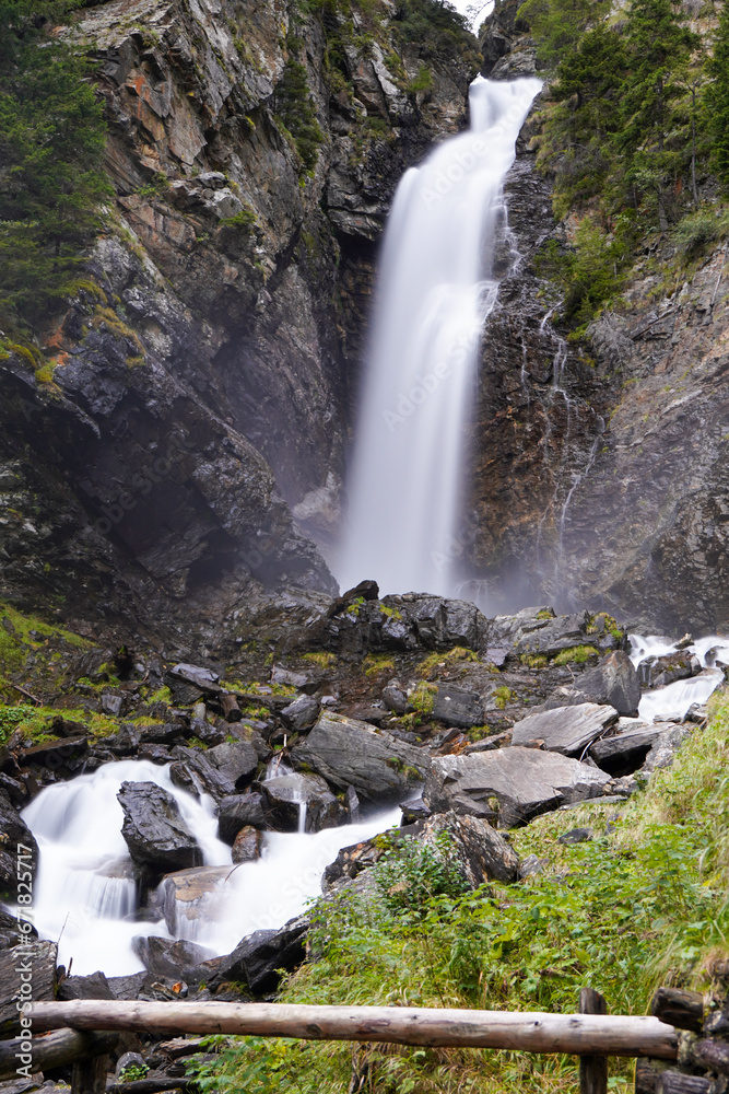 Obraz premium beautiful long exposure waterfalls in the italian dolomites