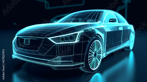 self-driving car visual recognition concept  generative ai