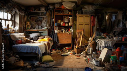 Interior of hoarder's house