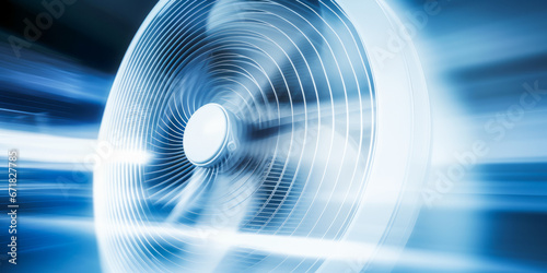 Rotating fan blowing cool air photo