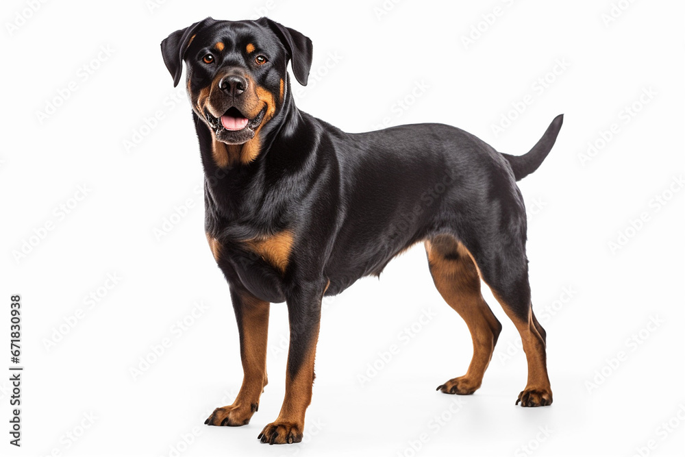 rottweiler breed dog on white background