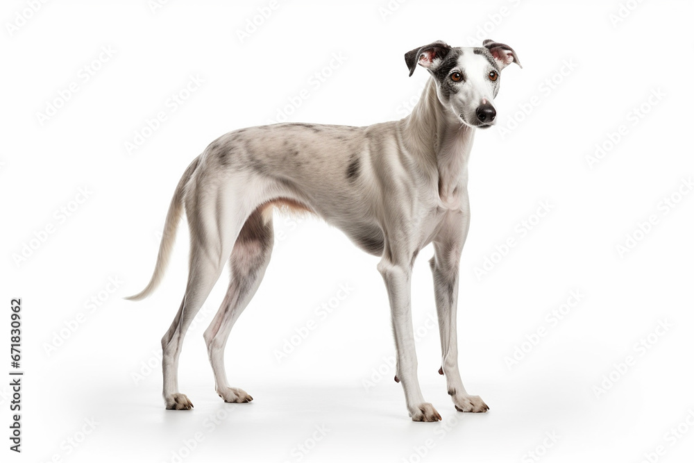greyhound breed dog on white background