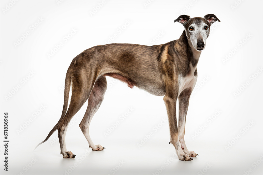 greyhound breed dog on white background