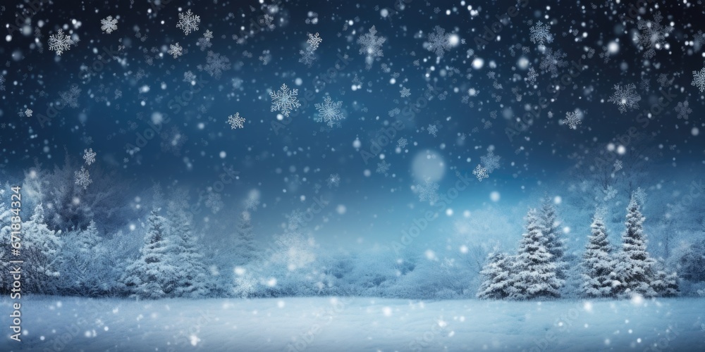A picturesque winter landscape featuring snow-covered trees and falling snowflakes. Perfect for winter-themed projects and holiday designs. A picturesque winter landscape featuring snow-covered trees and falling snowflakes. Perfect for winter-themed projects and holiday designs.