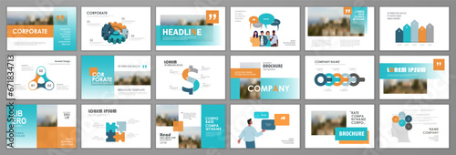 Brochure layout design template set