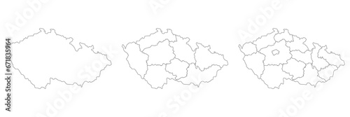 Czechia map. Map of Czech Republic in set