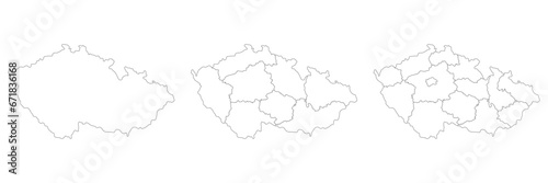 Czechia map. Map of Czech Republic in set photo