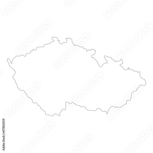Czechia map. Map of Czech Republic in white color
