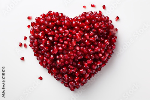Fruit Placed in the shape of a heart Advert on a white background healthy