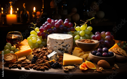 A Variety of Cheeses on a Table