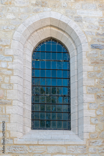 Gothic style arched window,Church window