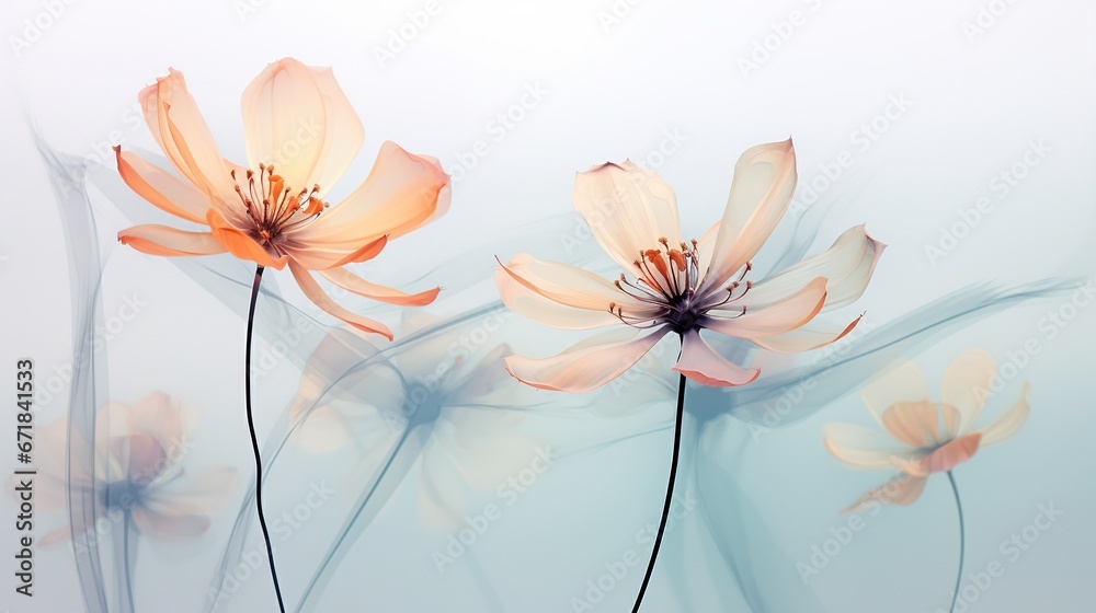 Obraz premium Autumn Aura Seamless Fall Blossom Showcase Cherry Blossom Whispers Seamless Floral Elegance