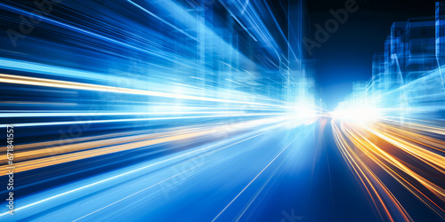 Data transferring at high speed with motion blur effect.