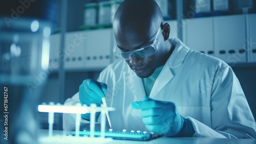 Scientist working in the lab with a test tube