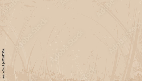 Neutral template with beige pastel leaves and abstract elements on a soft light background. Use it as a web banner, background, blank, mockup for advertising or presentation.