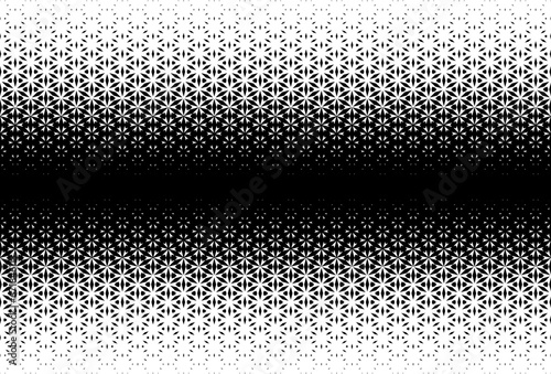 Pattern based on elements Japanese woodwork craft Kumiko zaiku. Disappearing effect. Average fade out . Black and white figures © Aleksei