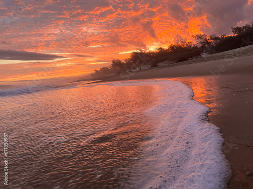 Lindo por do Sol na Praia do Mocambique Florianópolis photo