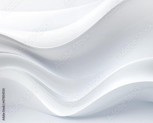 Abstract soft shiny white gray wavy line background graphic design. Elegant white gray modern architecture art. Blurred backdrop effect back
