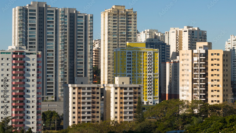 Fototapeta premium downtown city skycrapers buildings