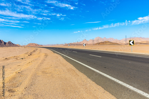 Road in Sahara desert in Egypt