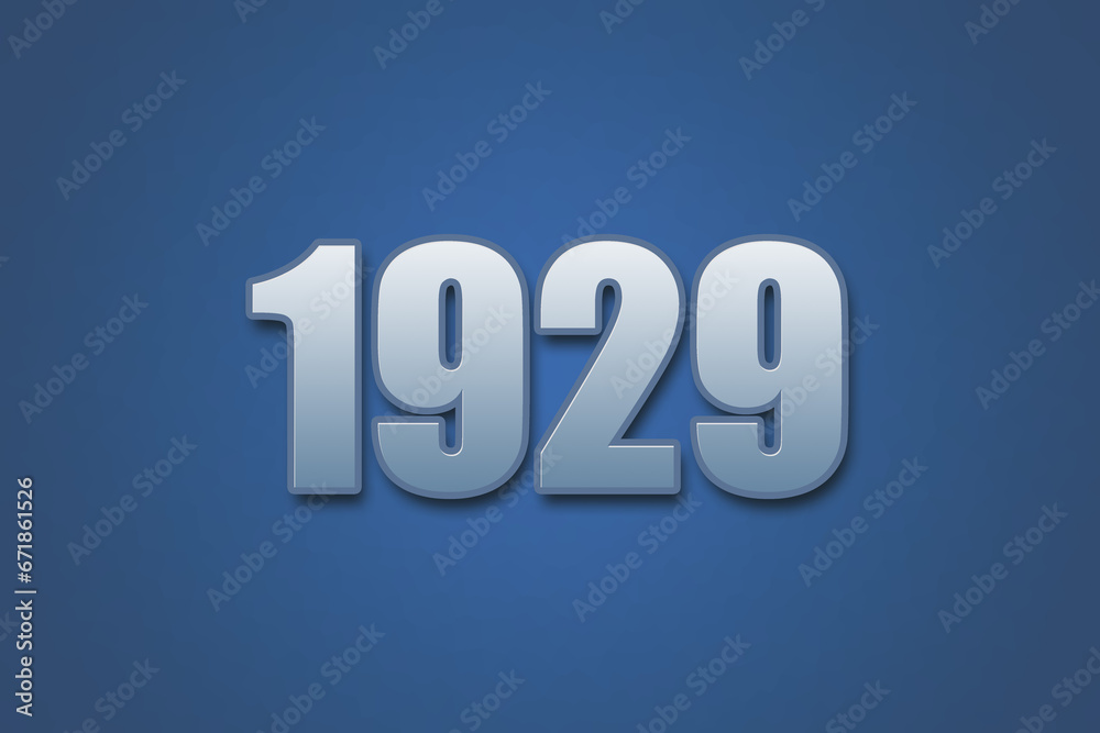 Year 1929 numeric typography text design on gradient color background. 1929 calendar year design. Year 1929 numeric typography text design on gradient color background. 1929 calendar year design.