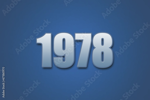 Year 1978 numeric typography text design on gradient color background. 1978 calendar year design.