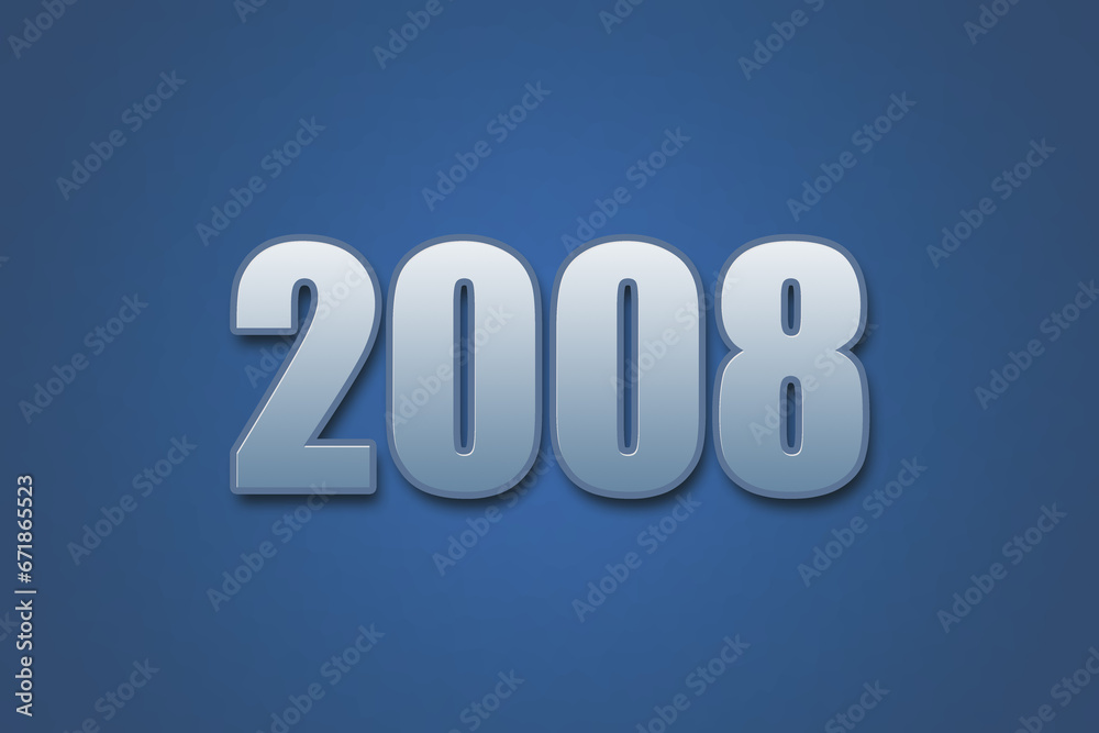 Year 2008 numeric typography text design on gradient color background. 2008 calendar year design. Year 2008 numeric typography text design on gradient color background. 2008 calendar year design.