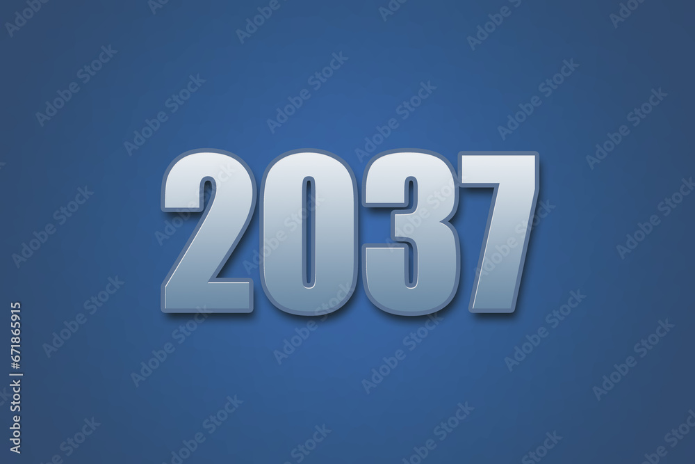 Year 2037 numeric typography text design on gradient color background. 2037 calendar year design. Year 2037 numeric typography text design on gradient color background. 2037 calendar year design.