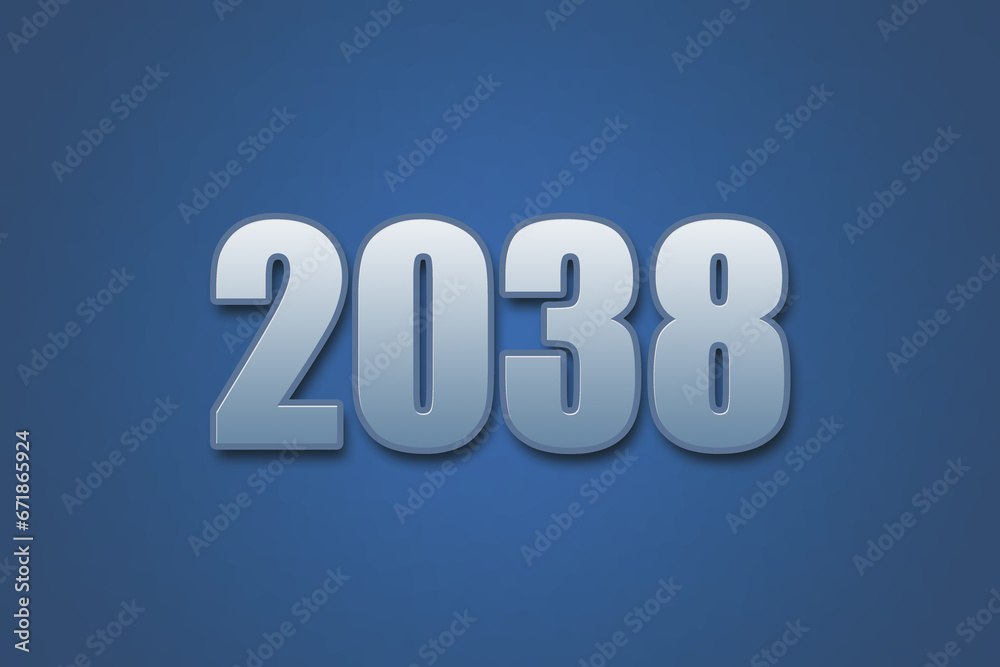Year 2038 numeric typography text design on gradient color background. 2038 calendar year design. Year 2038 numeric typography text design on gradient color background. 2038 calendar year design.