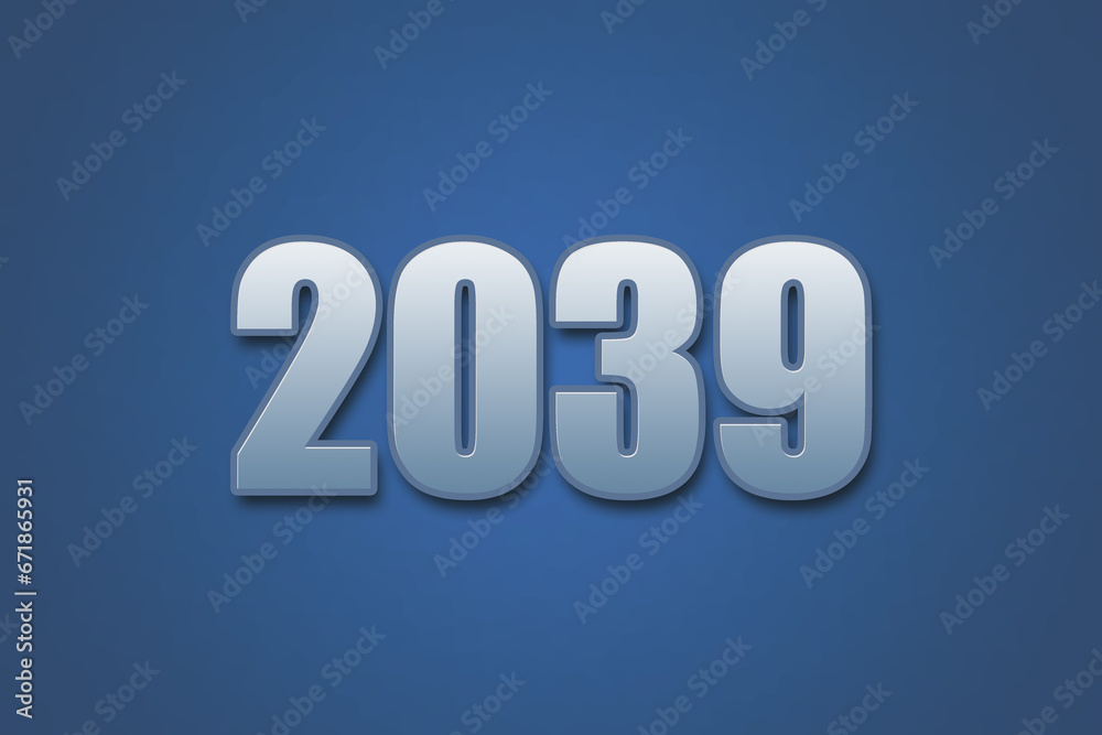 Year 2039 numeric typography text design on gradient color background. 2039 calendar year design. Year 2039 numeric typography text design on gradient color background. 2039 calendar year design.