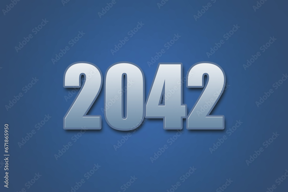 Year 2042 numeric typography text design on gradient color background. 2042 calendar year design. Year 2042 numeric typography text design on gradient color background. 2042 calendar year design.