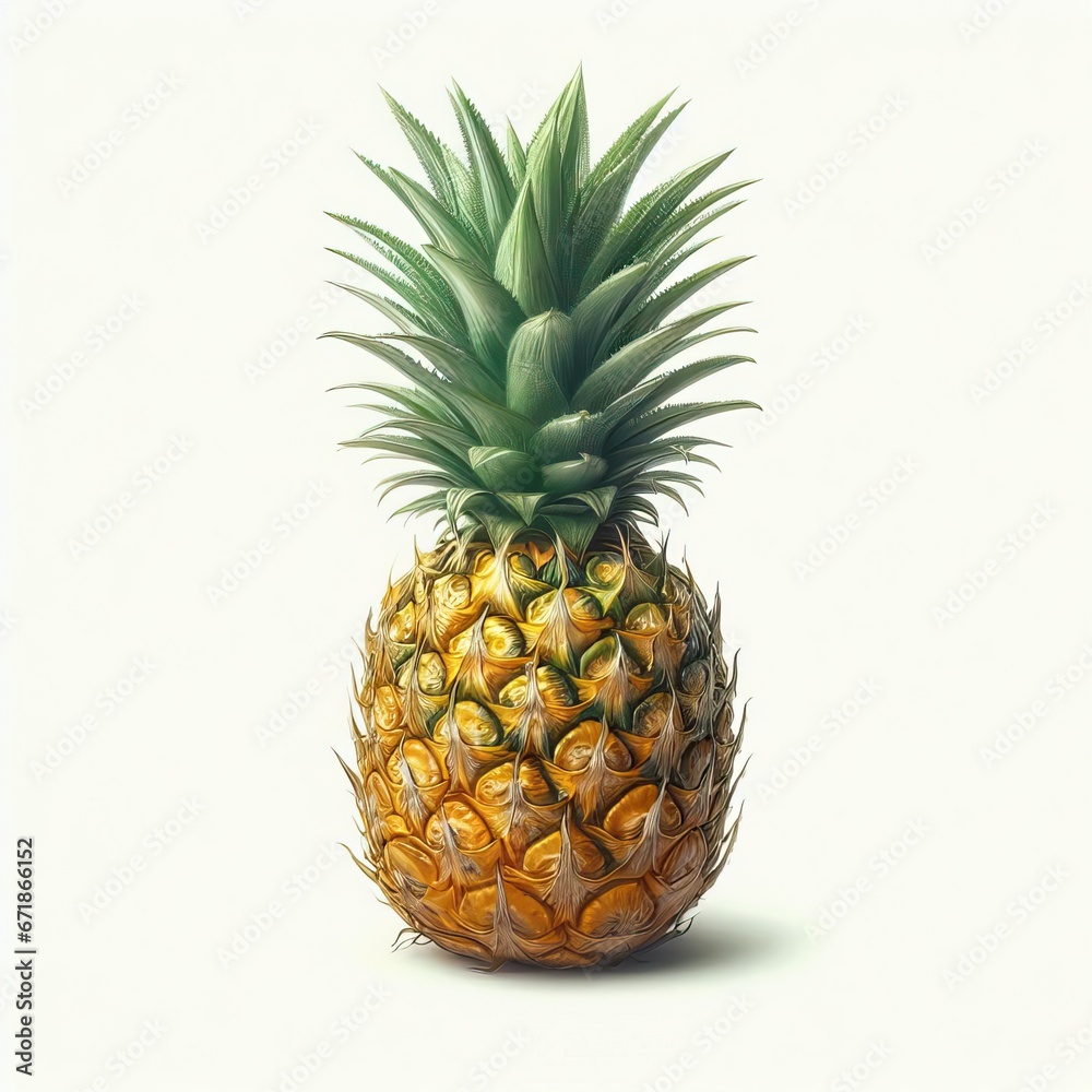 Fototapeta premium pineapple isolated on white background generative ai