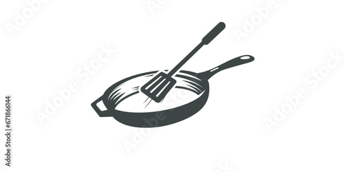 food cooking utensils logo design, kitchen utensils, cooking, cooking equipment symbol vector graphics for restaurant
