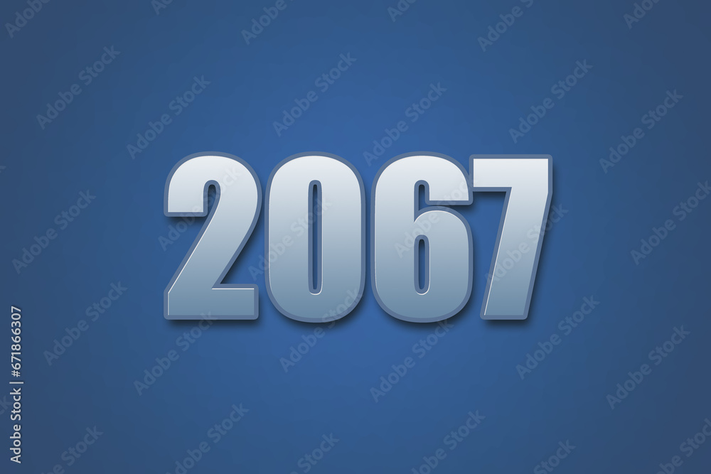 Year 2067 numeric typography text design on gradient color background. 2067 calendar year design. Year 2067 numeric typography text design on gradient color background. 2067 calendar year design.