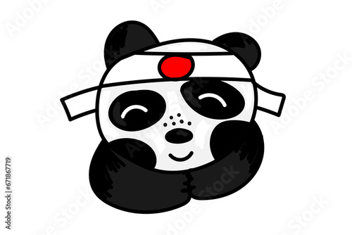 Cute, nice and funny cartoon panda. Japan and Japanese style. Oriental. Asia and Asian. vector illustration. Happy animal. © Alyona