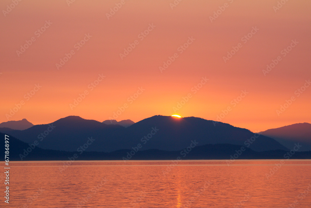 sunset over the lake