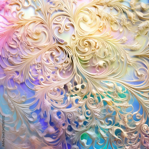 Amazingly beautiful iridescent holographic opalescent digital wallpaper image AI generated art