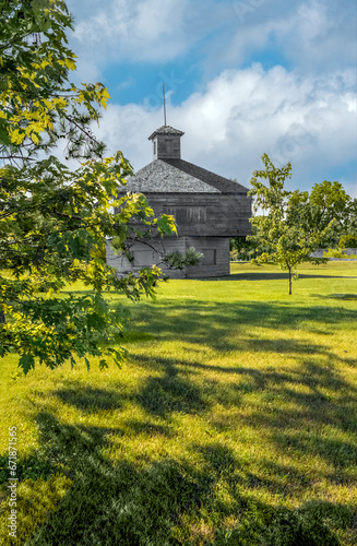 Reconstruction Of The Fort Crawford Blockhouse, 1816, at Villa Louis In Prairie du Chien, Wisconsin photo