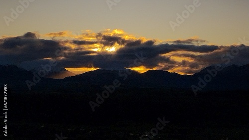 sunset in the mountains