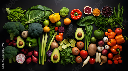 Fresh Produce Knolled on Kitchen Island